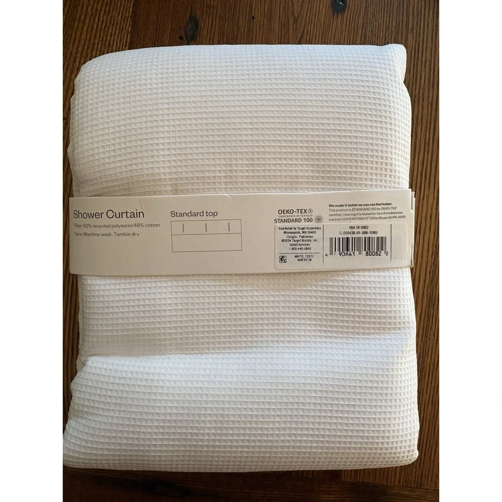 Room Essentials White Waffle Weave Shower Curtain (72